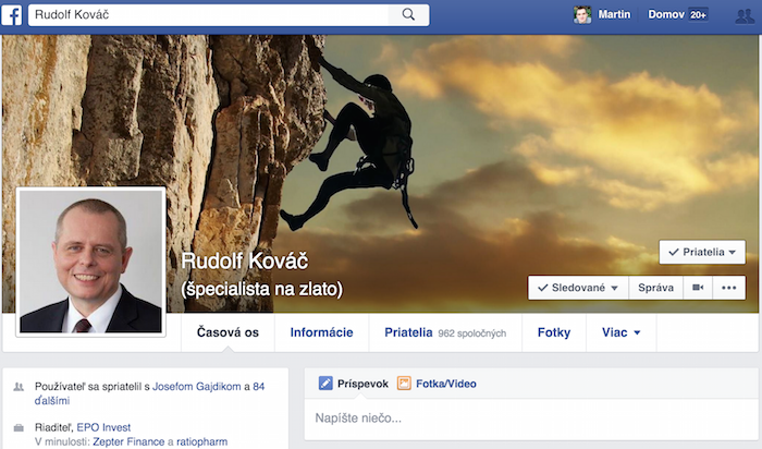 Rudo Kováč - profil na Facebooku
